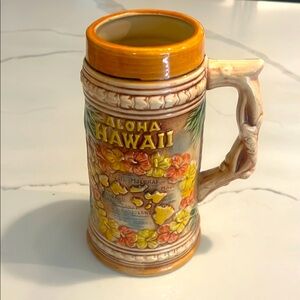 Vintage Hawaiian Islands and Hula Beer Stein made in Japan MCM